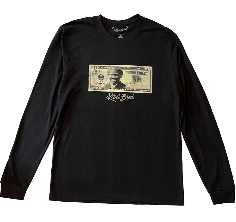 Harriet Tubman Twenty Dollar Bill Long Sleeve T-shirt