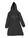 urban style hooded pullover dress with embroidered logo